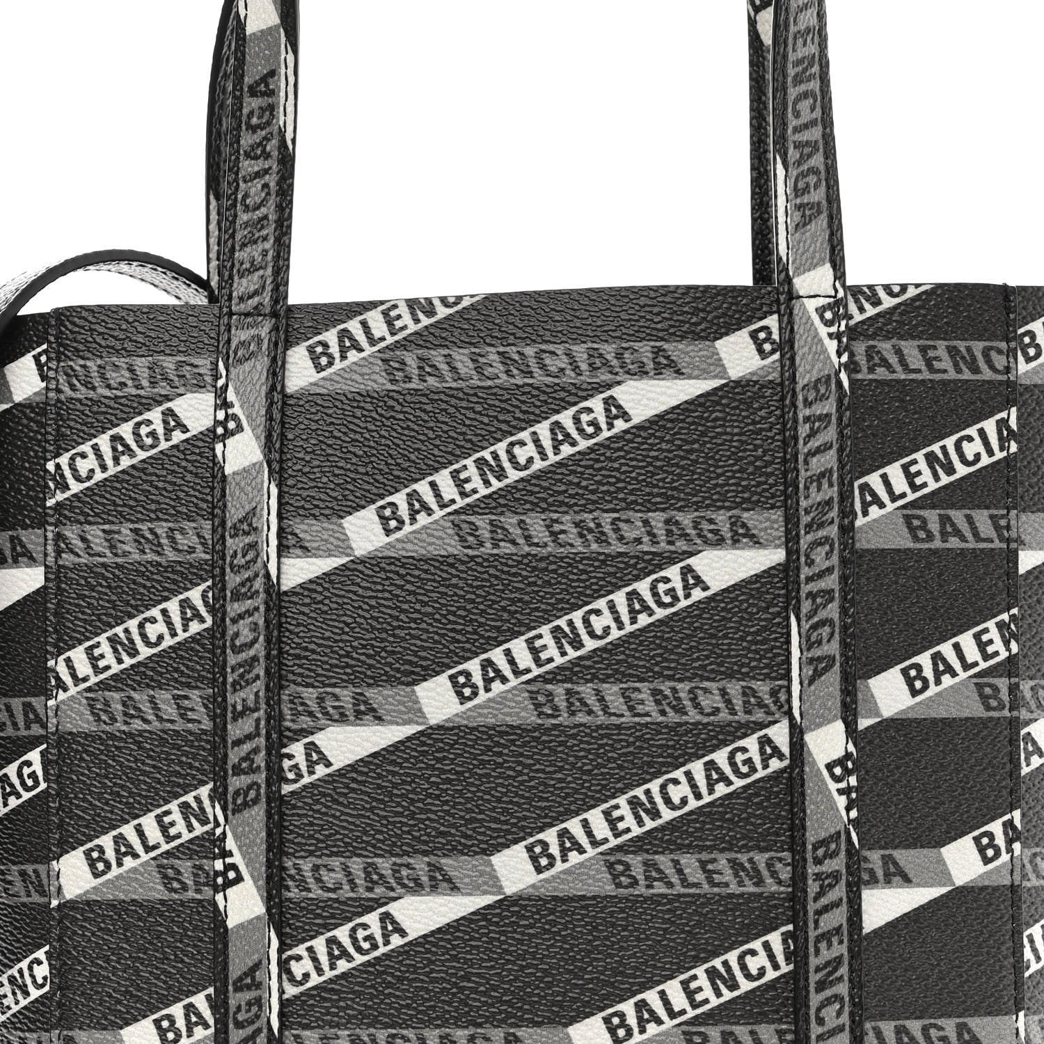 Balenciaga Coated Canvas Losange Monogram Mini Tote Black Grey 6 of 8