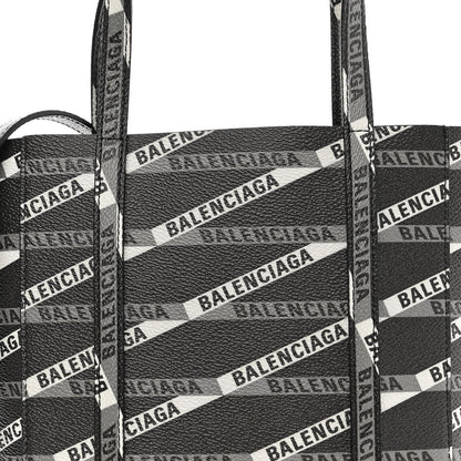 Balenciaga Coated Canvas Losange Monogram Mini Tote Black Grey 6 of 8