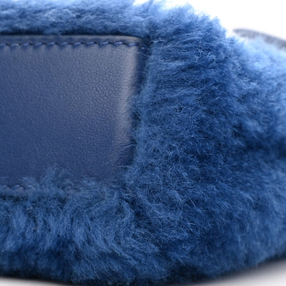 Fendi Shearling Shiny Nappa Micro Peekaboo Iconic Satchel Blue 11 of 11