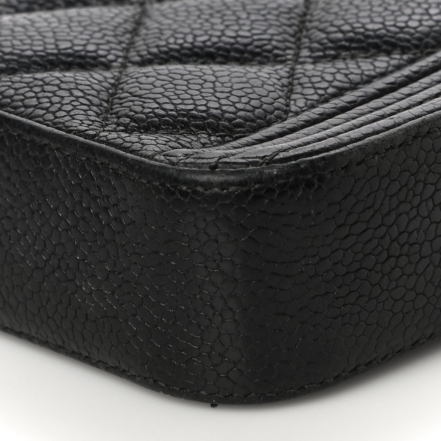 Caviar Quilted Small Boy Clutch With Chain Black