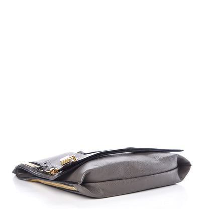 Tom Ford Calfskin Large Alix Padlock Zip Shoulder Bag Graphite 6 of 8