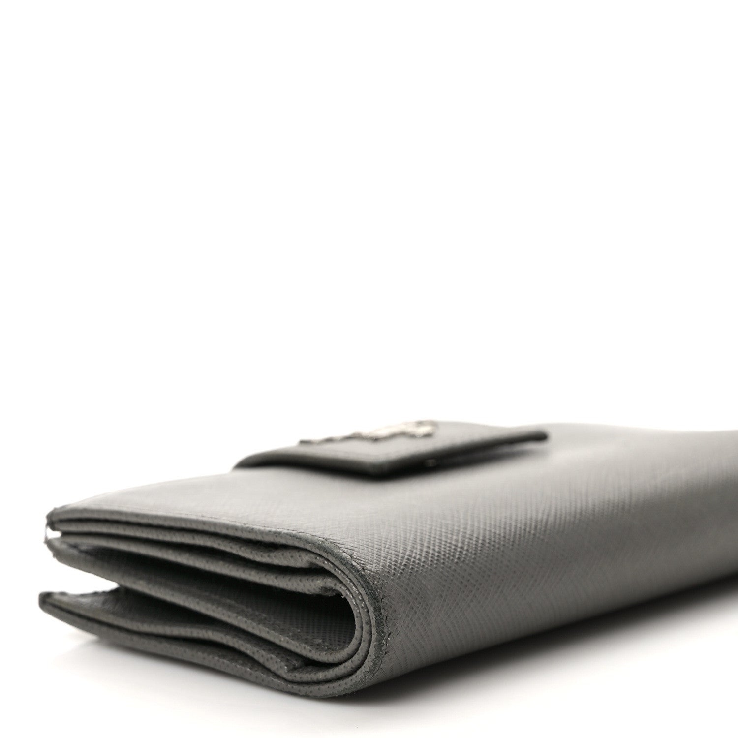 Prada Saffiano Metal Medium Wallet Grey 7 of 9
