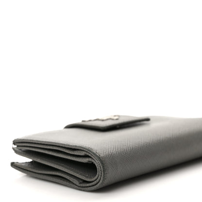 Prada Saffiano Metal Medium Wallet Grey 7 of 9