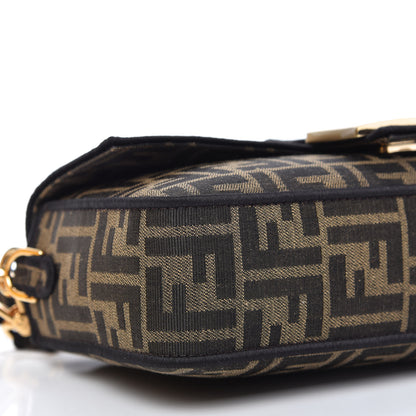 Fendi Fabric Jacquard FF 1974 Medium Baguette Tobacco Moro Black 6 of 12