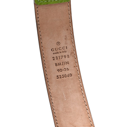 Gucci Microguccissima Calfskin Belt 90 36 Green 5 of 8