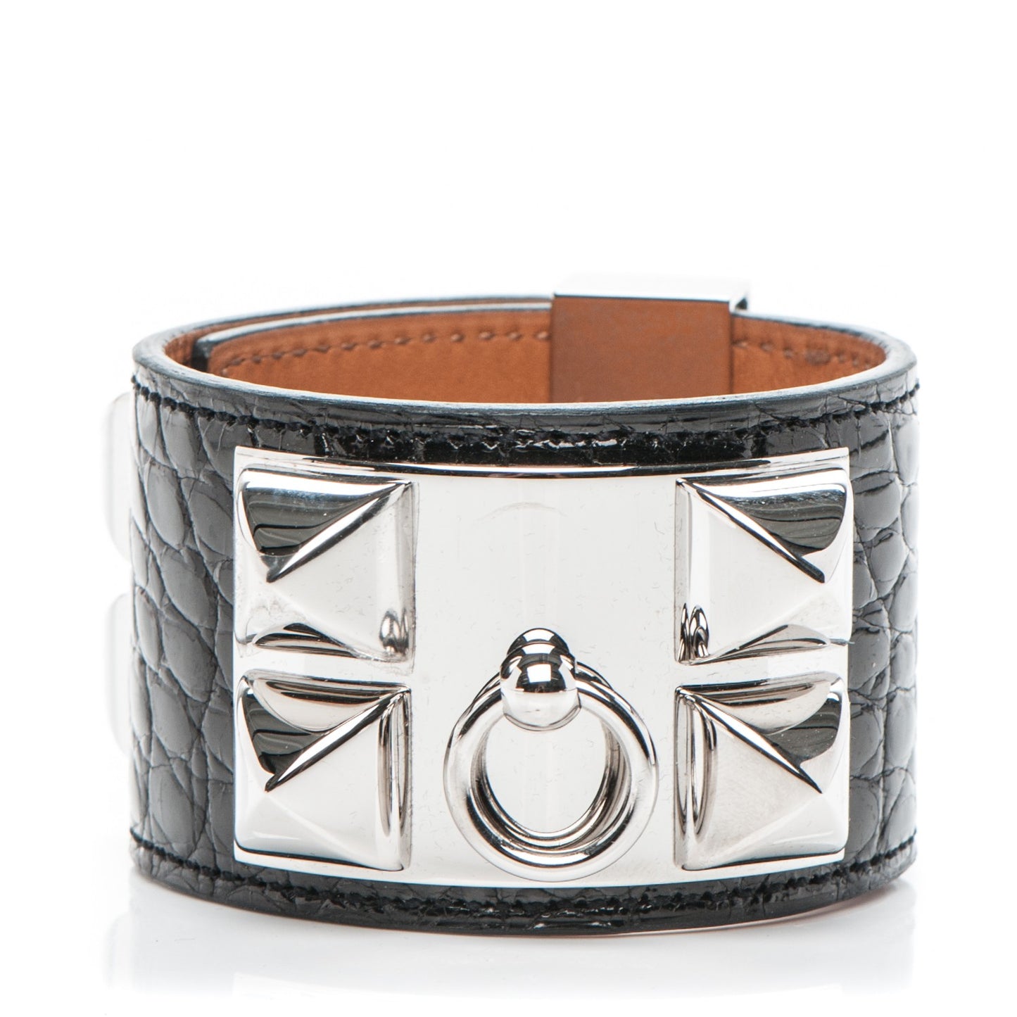 Shiny Alligator Collier de Chien CDC Bracelet S Black