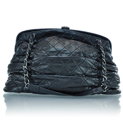 Chanel Lambskin Quilted Sharpei Frame Tote Black 1 of 9