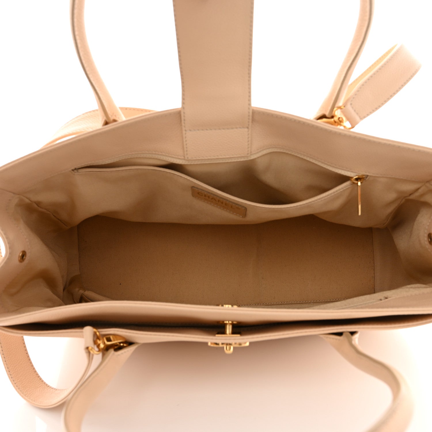 Chanel Calfskin Cerf Executive Shopper Tote Beige 5 of 15