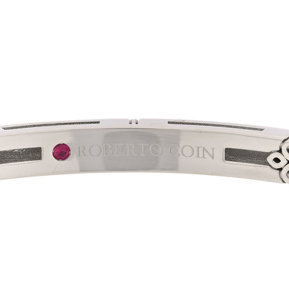 Roberto Coin 18K White Gold Diamond 1.45ctw Love in Verona Pave Bangle Bracelet 3 of 4