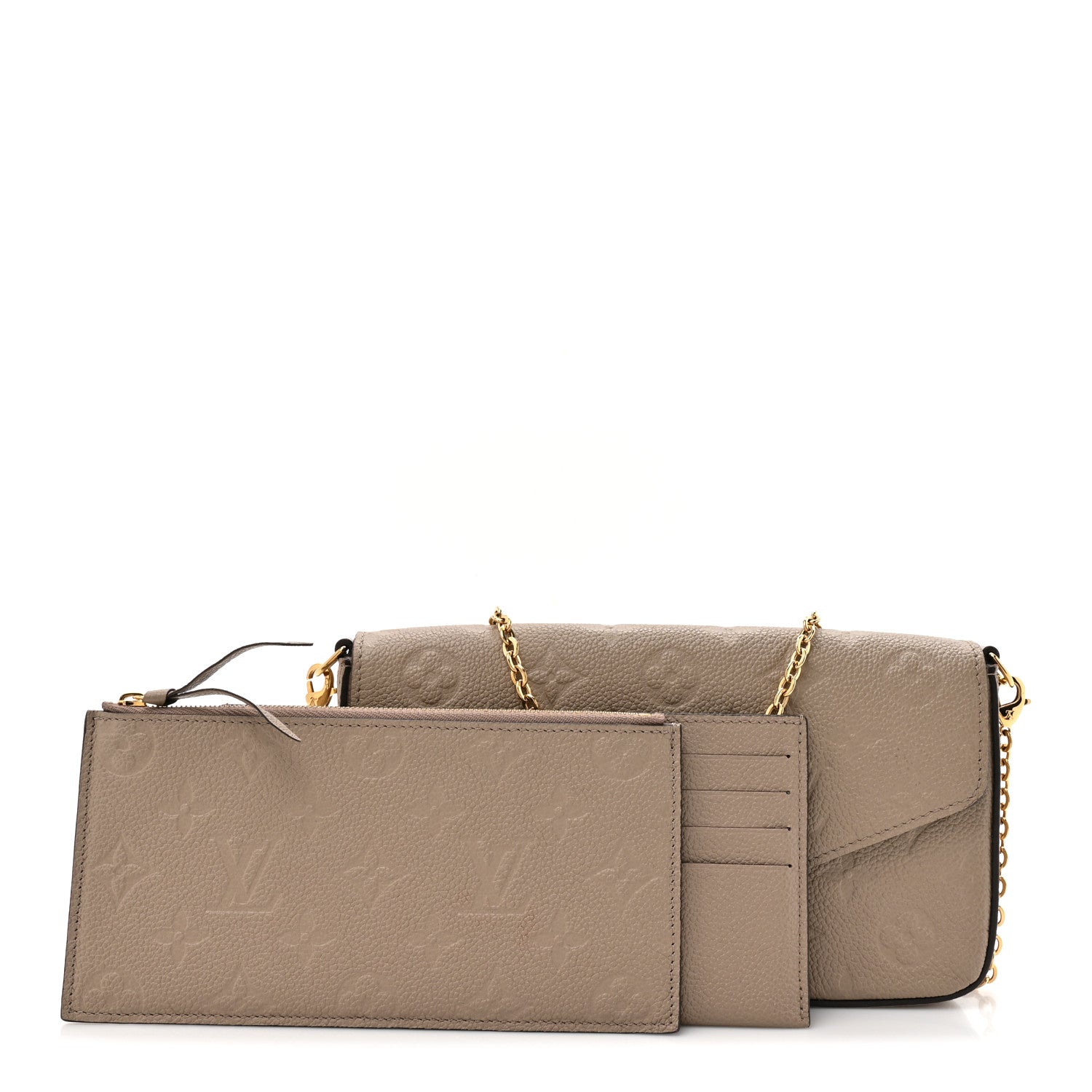 Louis Vuitton Empreinte Pochette Felicie Chain Wallet Tourterelle 3 of 11