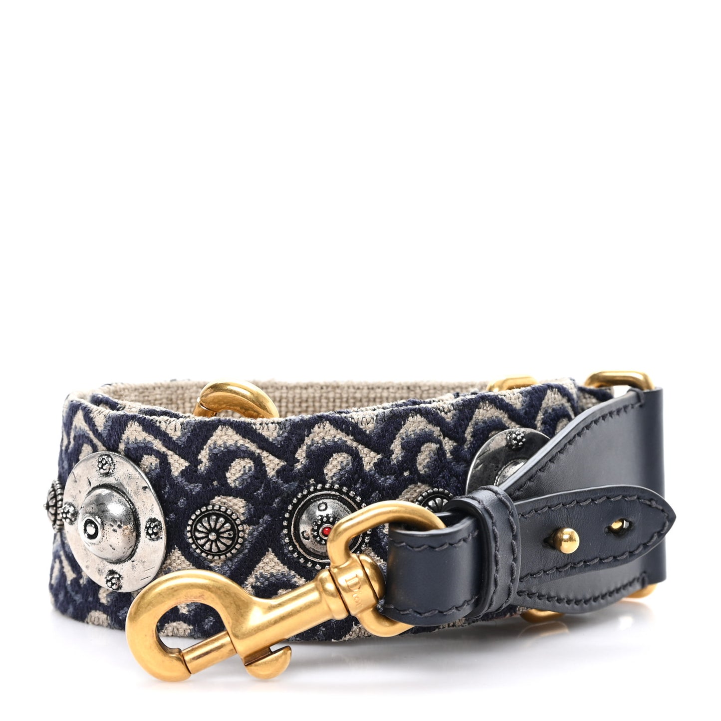 Oblique Studded Shoulder Strap Blue