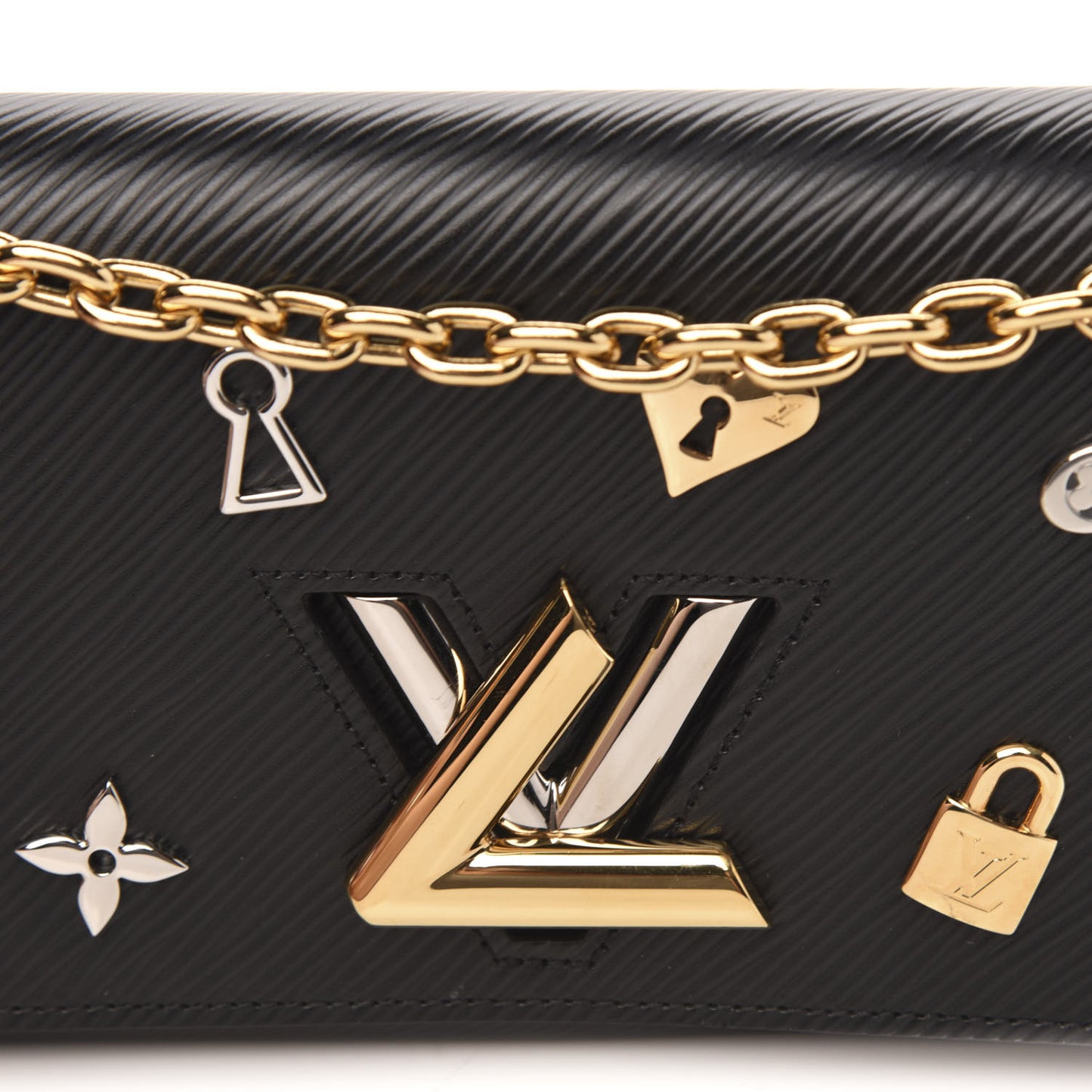 Epi Love Lock Twist Chain Wallet Black