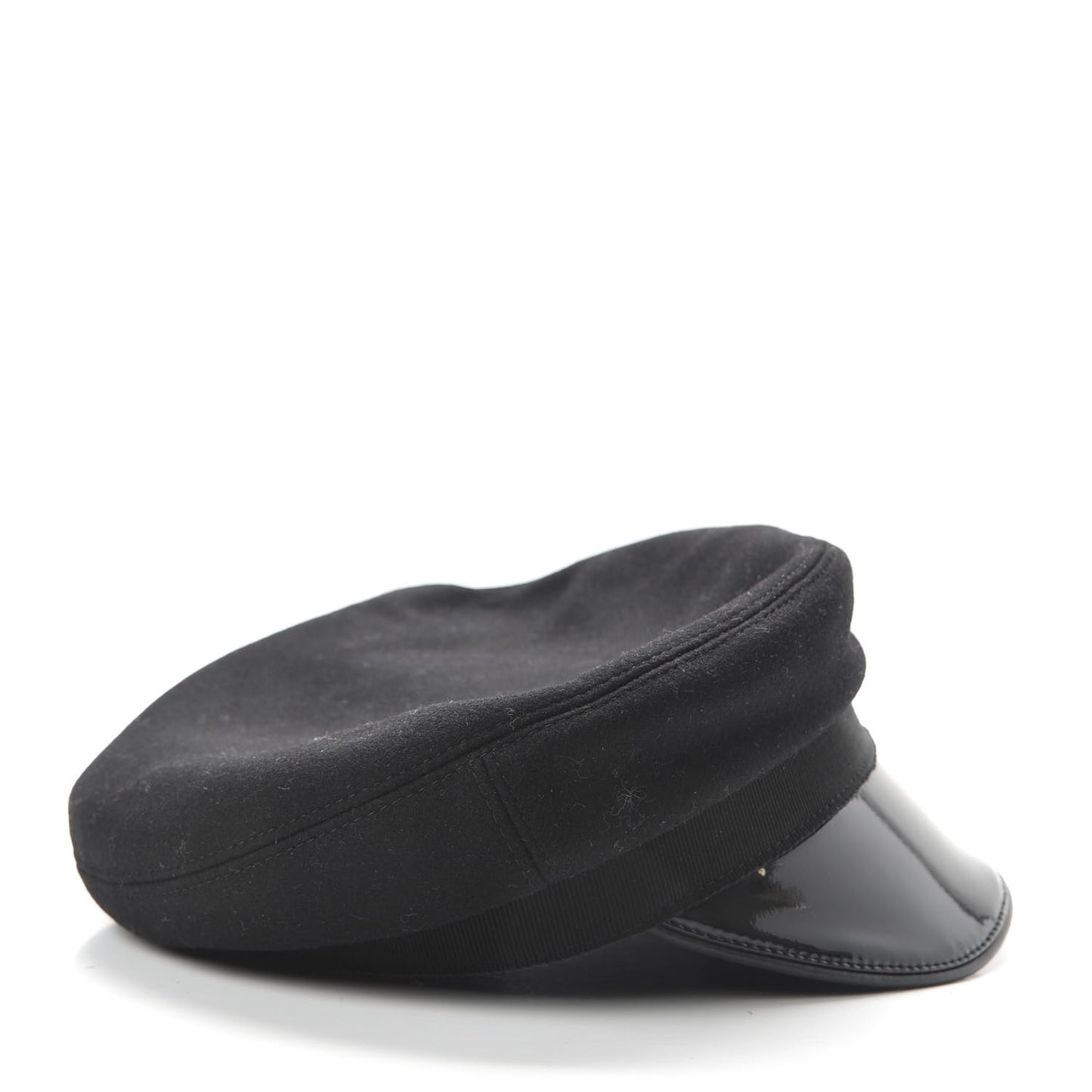 Patent Felt Newsboy Hat S Black