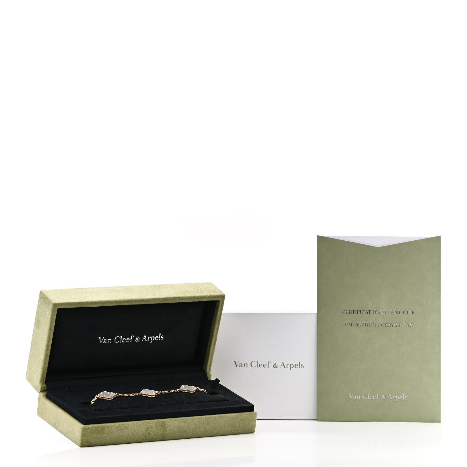 Van Cleef & Arpels 18K Yellow Gold Mother of Pearl 5 Motifs Vintage Alhambra Bracelet 5 of 5