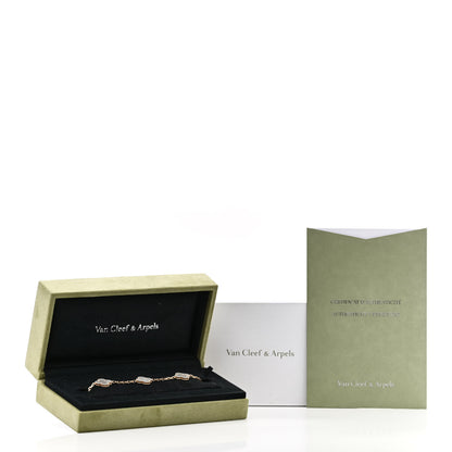 Van Cleef & Arpels 18K Yellow Gold Mother of Pearl 5 Motifs Vintage Alhambra Bracelet 5 of 5