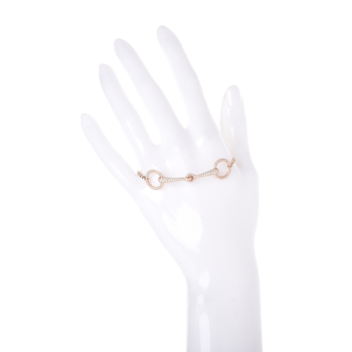 Hermes 18K Rose Gold Diamond Filet d'Or TPM Bracelet SH 2 of 5