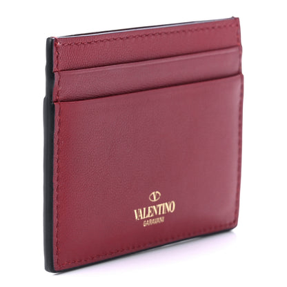 Valentino Garavani Vitello Rockstud Card Holder Red 2 of 8