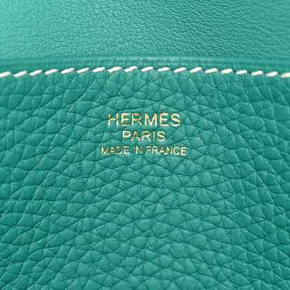 Hermes Taurillon Clemence Halzan 31 GM Vert Verone 6 of 10