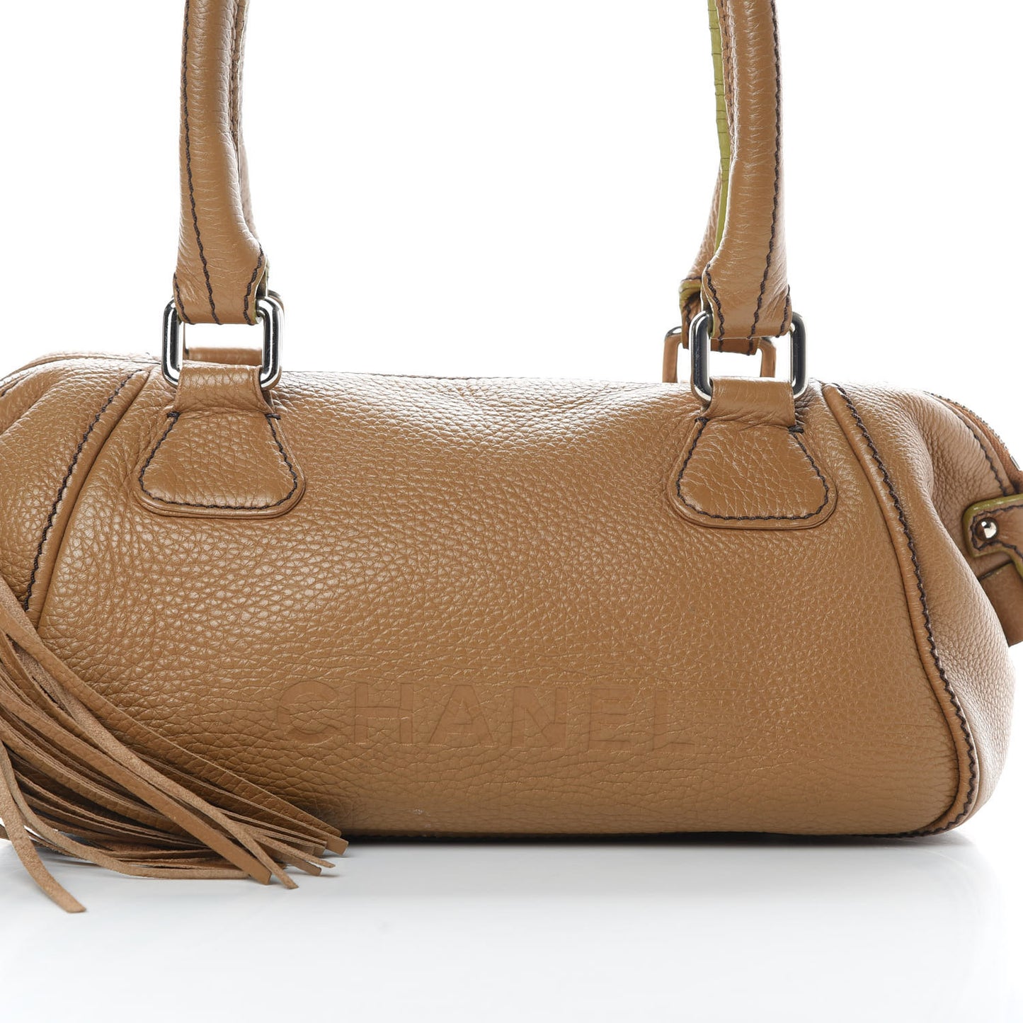 Calfskin Small Tassel Bowler Light Brown