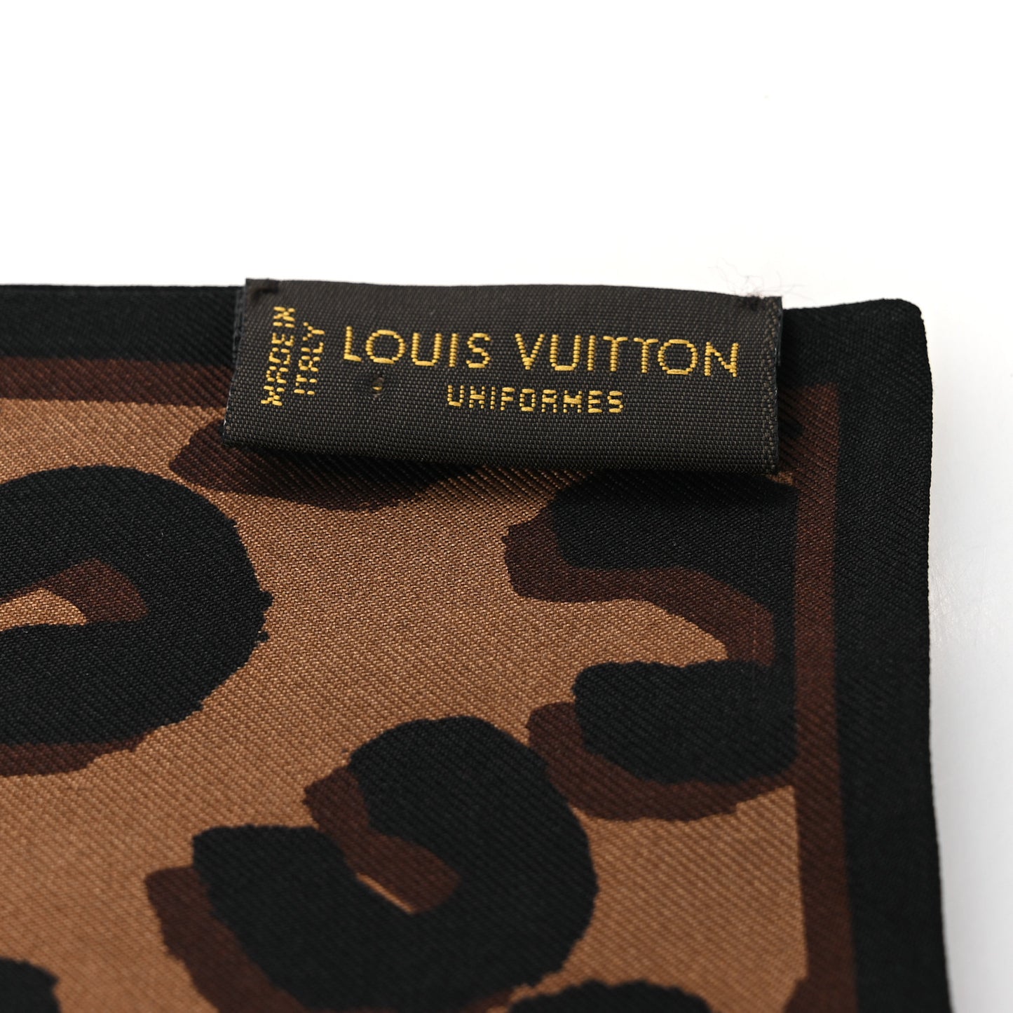 Silk Leopard Bandeau Scarf Marron