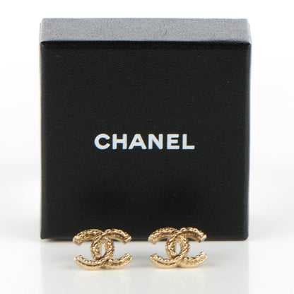 Chanel Twisted CC Earrings Light Gold 4 of 4