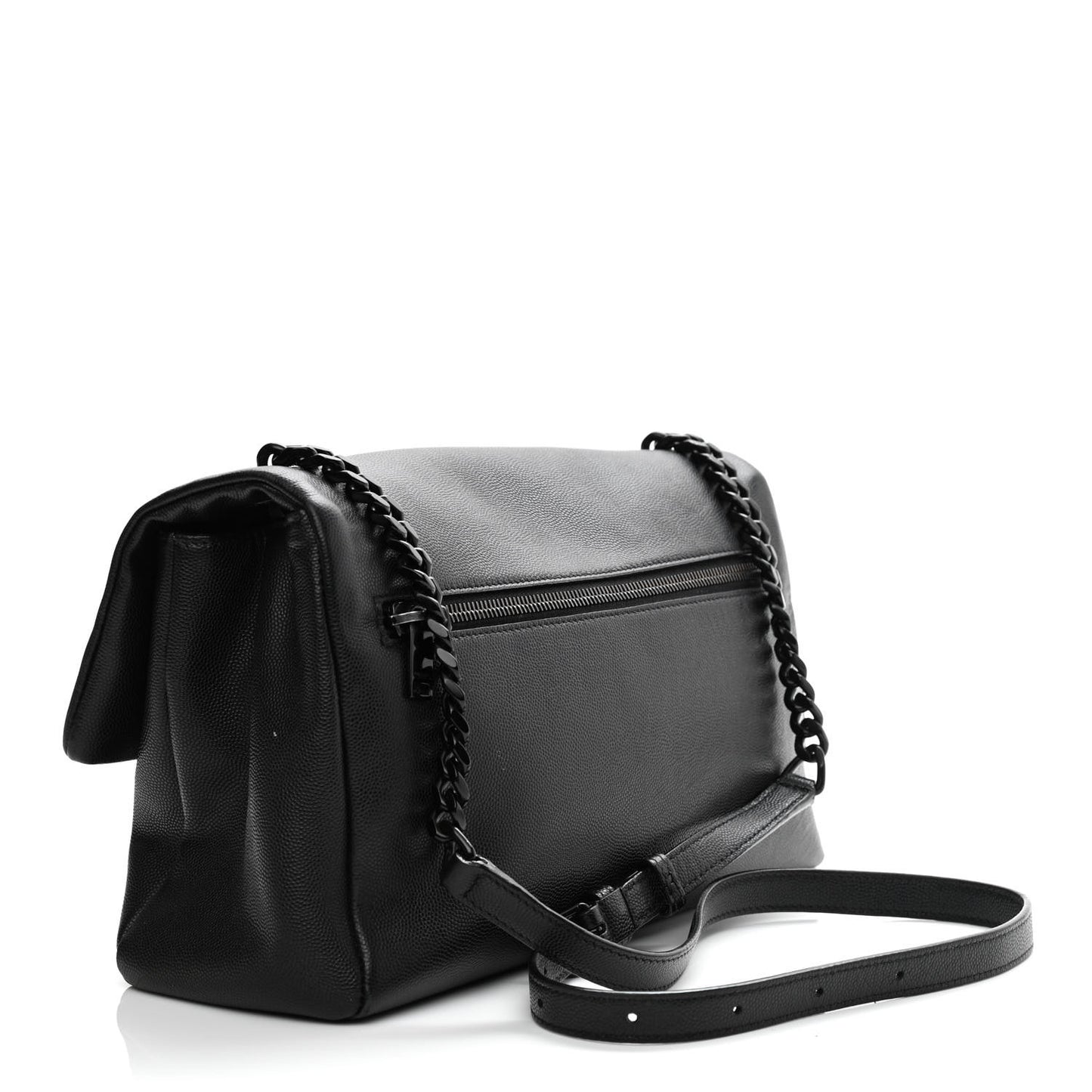 Grain De Poudre Medium West Hollywood Monogram Fold-Over Black
