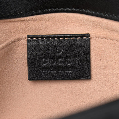 Gucci Calfskin Matelasse Mini GG Marmont Shoulder Bag Black 6 of 10