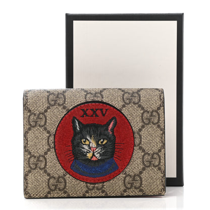 Gucci Soft GG Supreme Monogram Mystic Cat Card Case Wallet 8 of 8