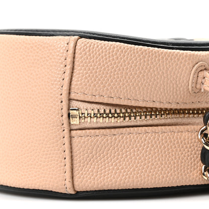 Chanel Caviar Quilted Round Filigree Crossbody Beige Black 10 of 10