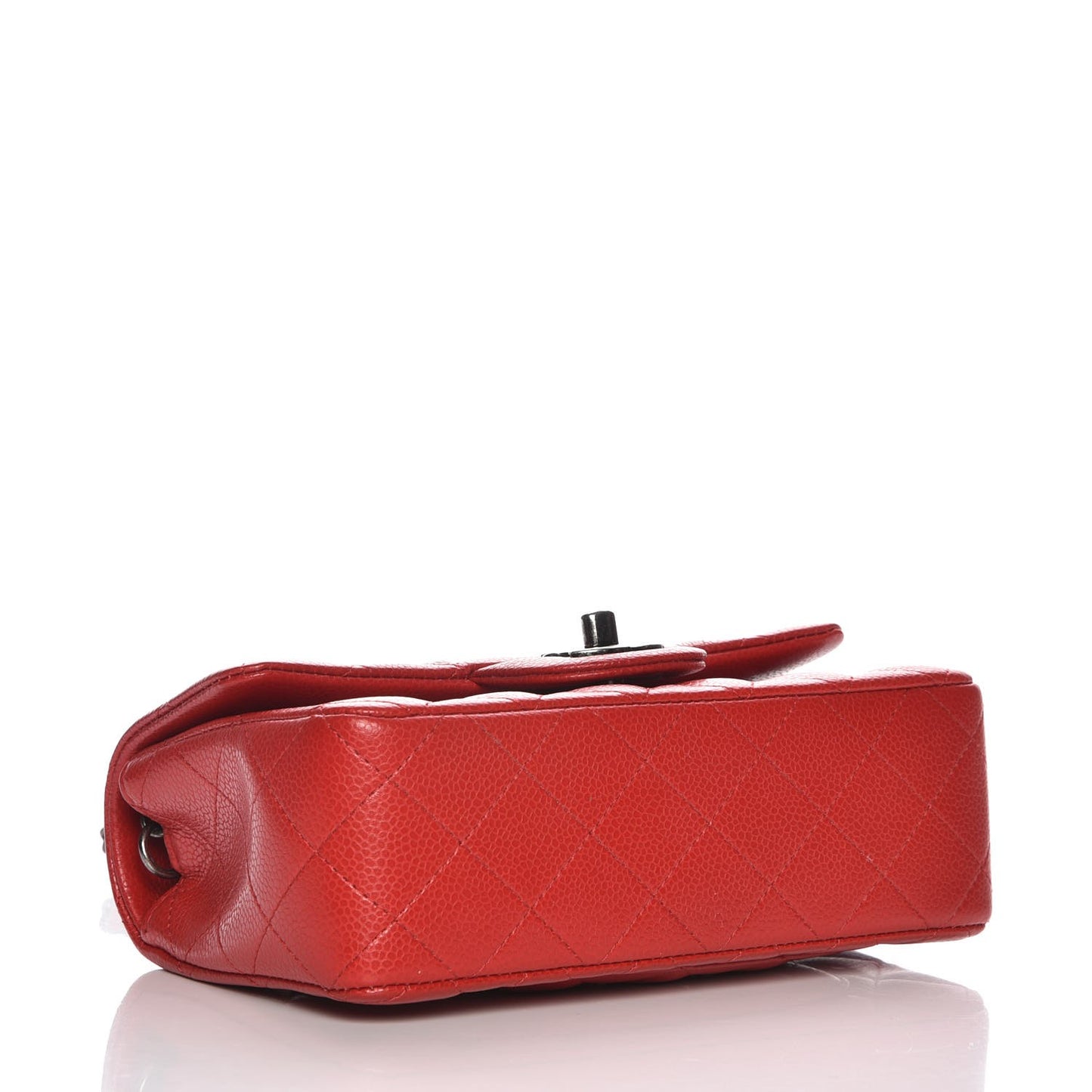 Caviar Quilted Mini Rectangular Flap Red