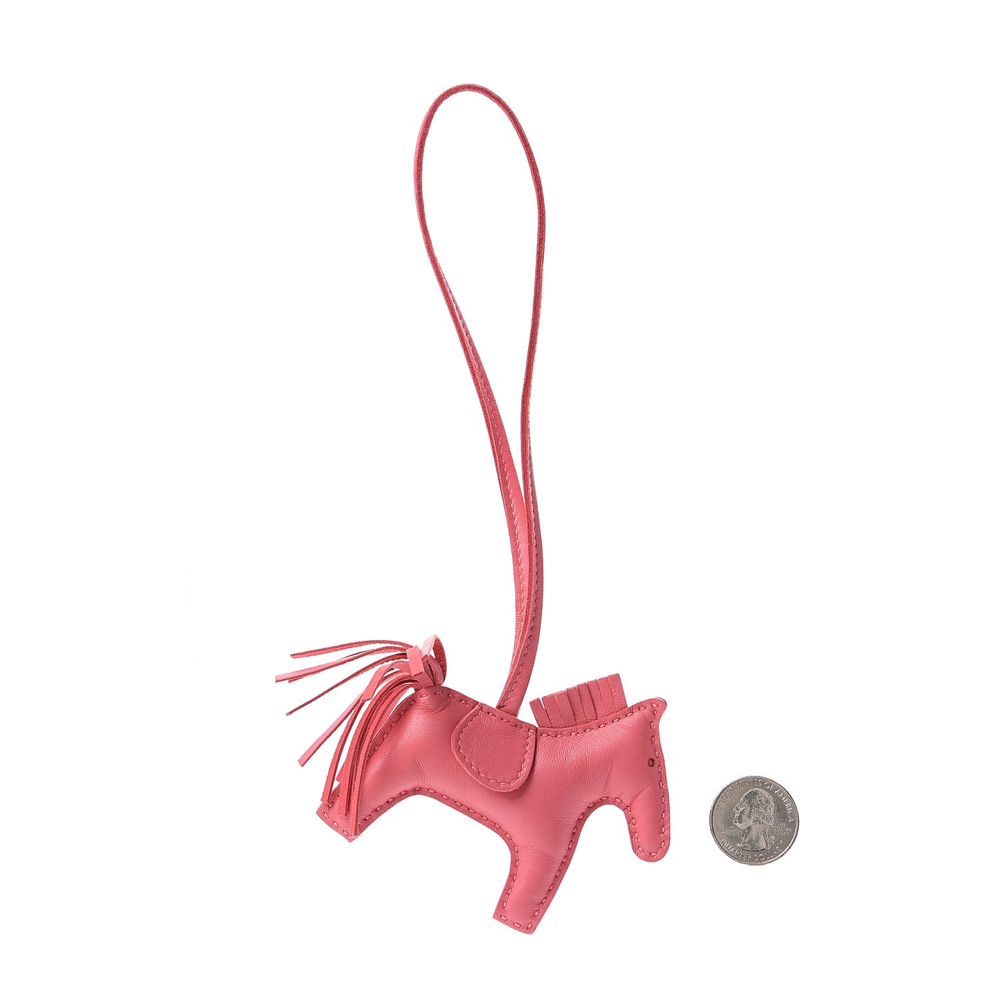Milo Lambskin Grigri Rodeo Horse Bag Charm PM Rose Azalee