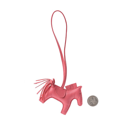 Hermes Milo Lambskin Grigri Rodeo Horse Bag Charm PM Rose Azalee 2 of 4