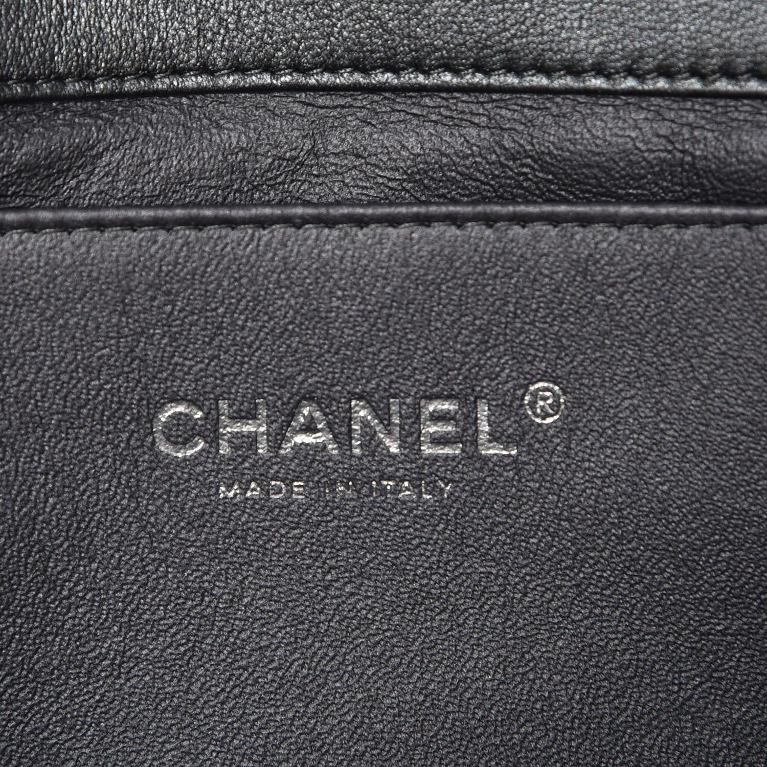 Chanel Metallic Lambskin Quilted Clutch With Chain Flap Dark Grey 6 of 8