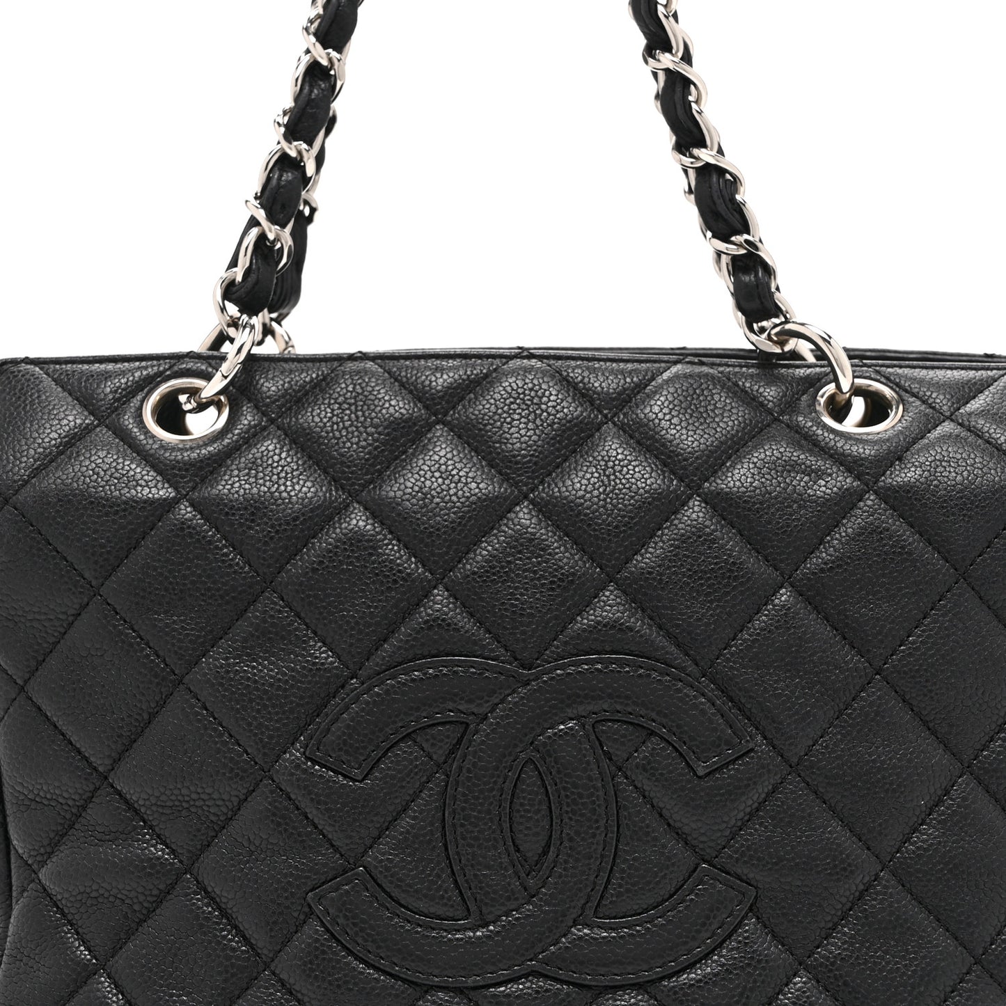 Caviar Quilted Petit Timeless Tote PTT Black