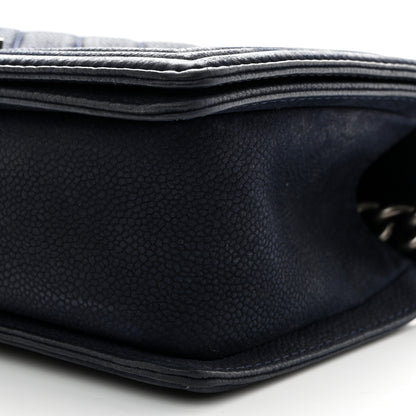 Chanel Iridescent Caviar Quilted Medium Boy Flap Dark Blue 10 of 10