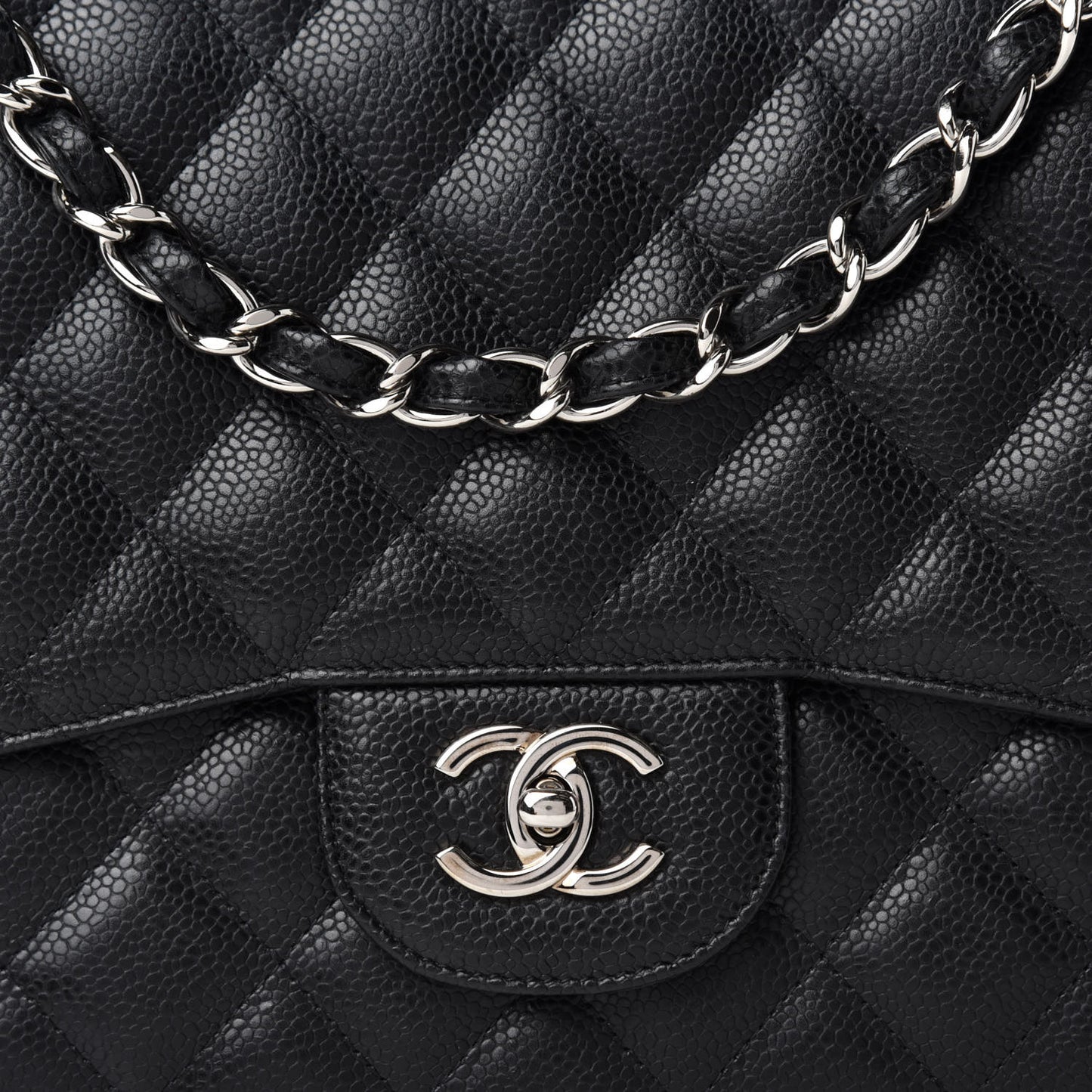 Caviar Quilted Jumbo Single Flap Black