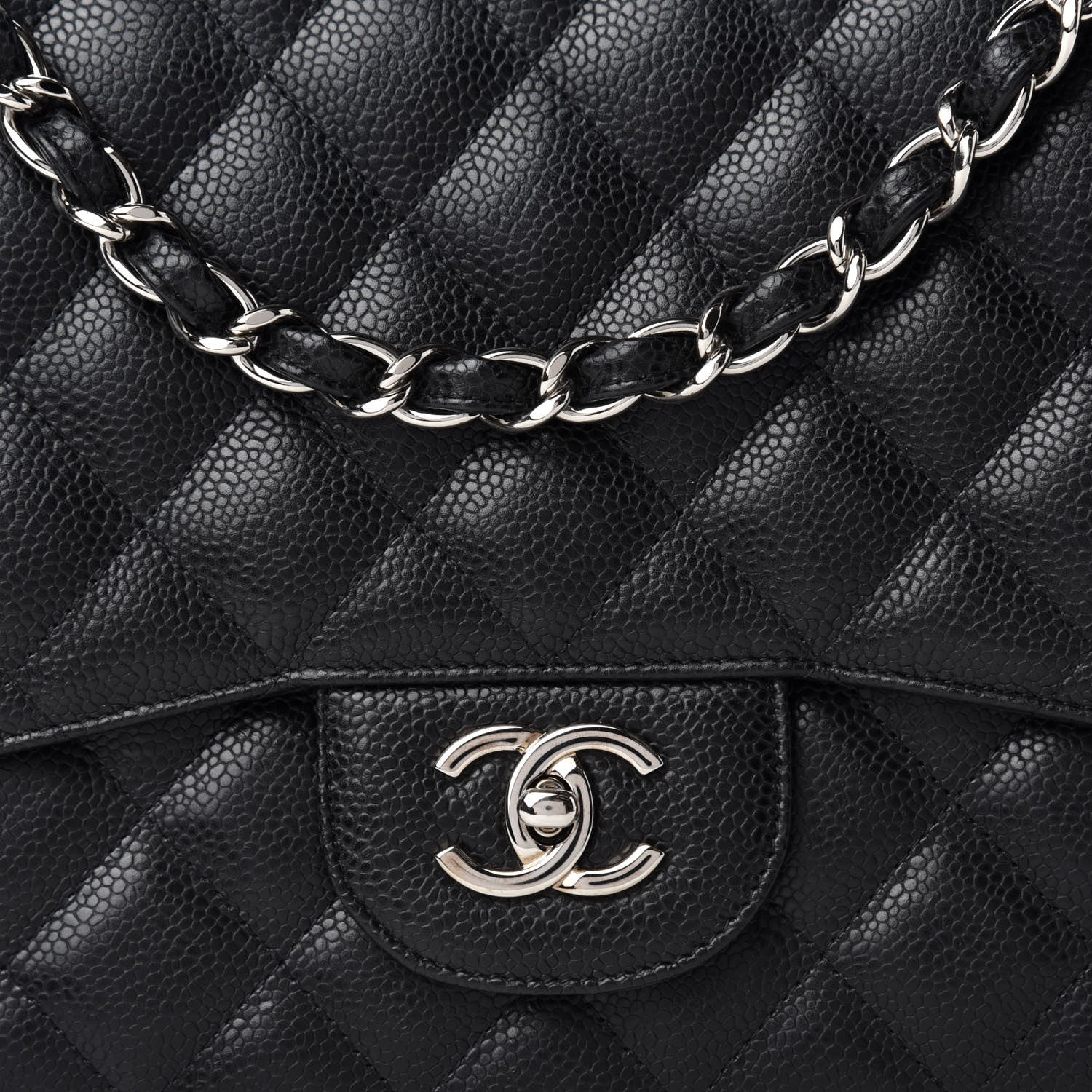 Chanel Caviar Quilted Jumbo Single Flap Black 10 of 11