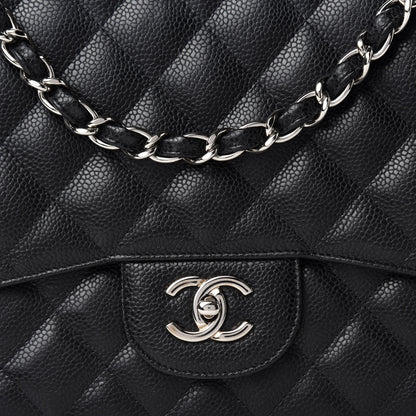 Chanel Caviar Quilted Jumbo Single Flap Black 10 of 11