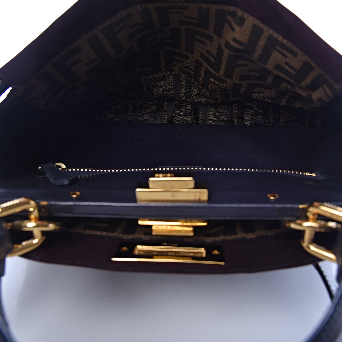 Denim Vitello Zucca Medium Peekaboo Iconic Satchel Vinaccia Blue Navy