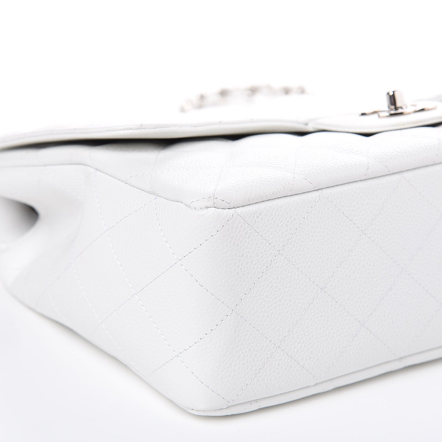 Caviar Quilted Jumbo Single Flap White