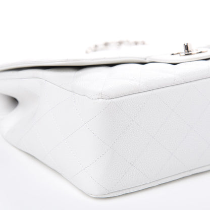 Chanel Caviar Quilted Jumbo Single Flap White 8 of 11