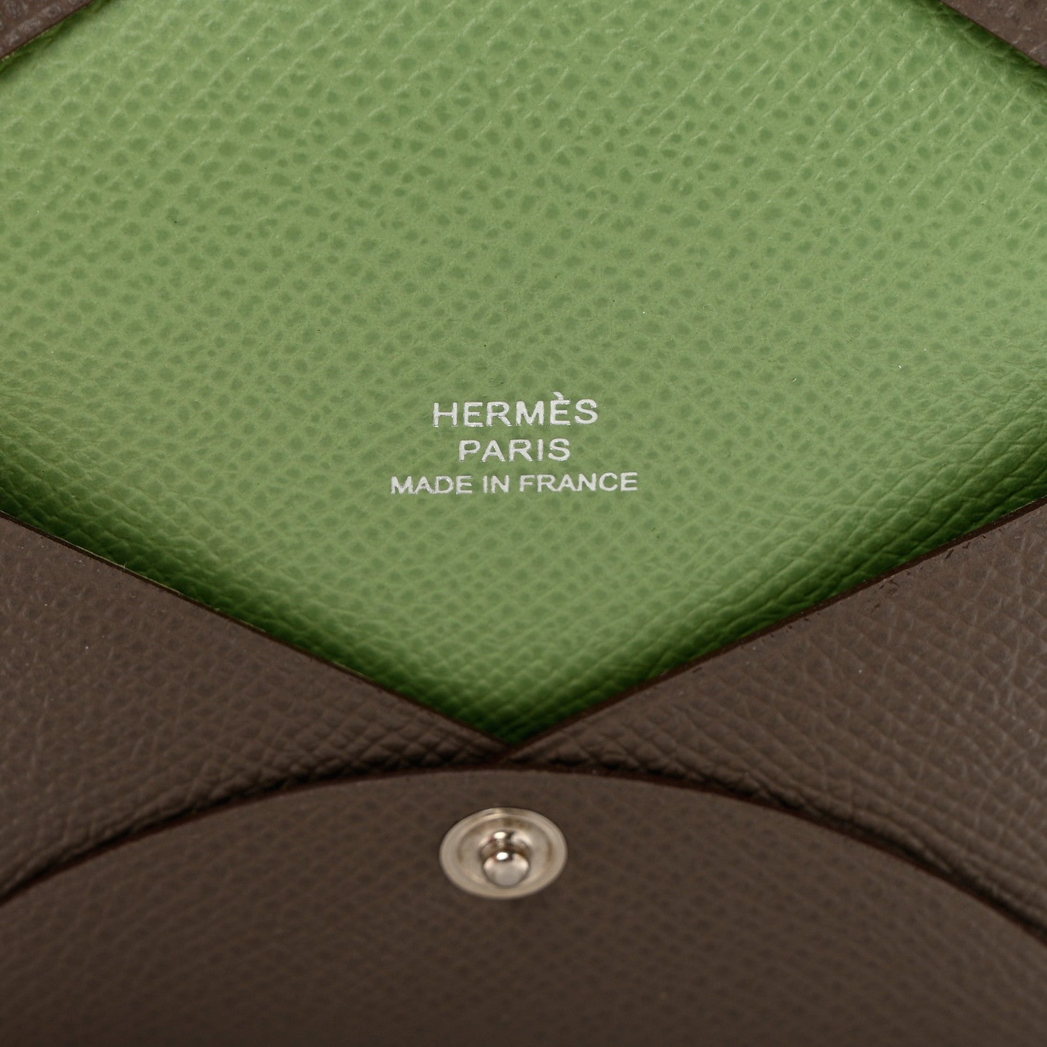 Hermes Epsom Verso Calvi Card Case Etain Vert Criquet 4 of 8