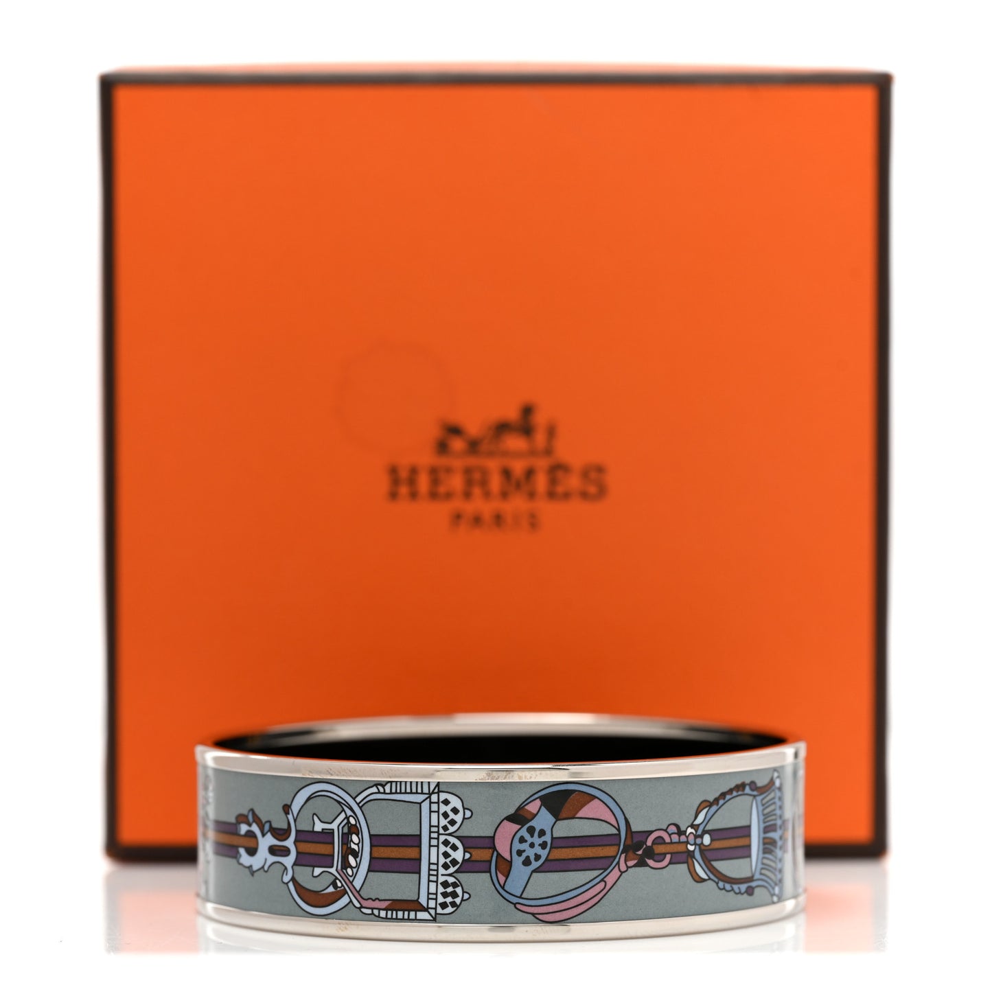 Enamel Printed Wide Concours D'Etriers Bracelet