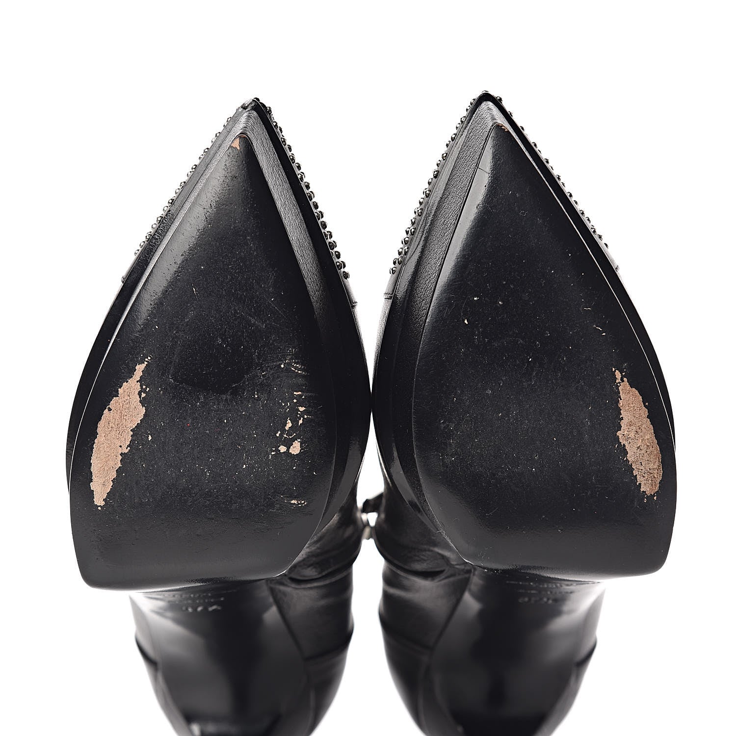 Saint Laurent Calfskin Studded Janis 105 Boots 37.5 Black 8 of 12
