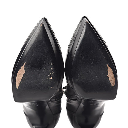 Saint Laurent Calfskin Studded Janis 105 Boots 37.5 Black 8 of 12