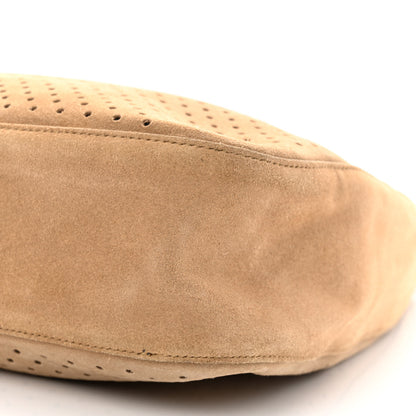 Prada Scamosciato Perforated Suede Hobo Cammello 12 of 15