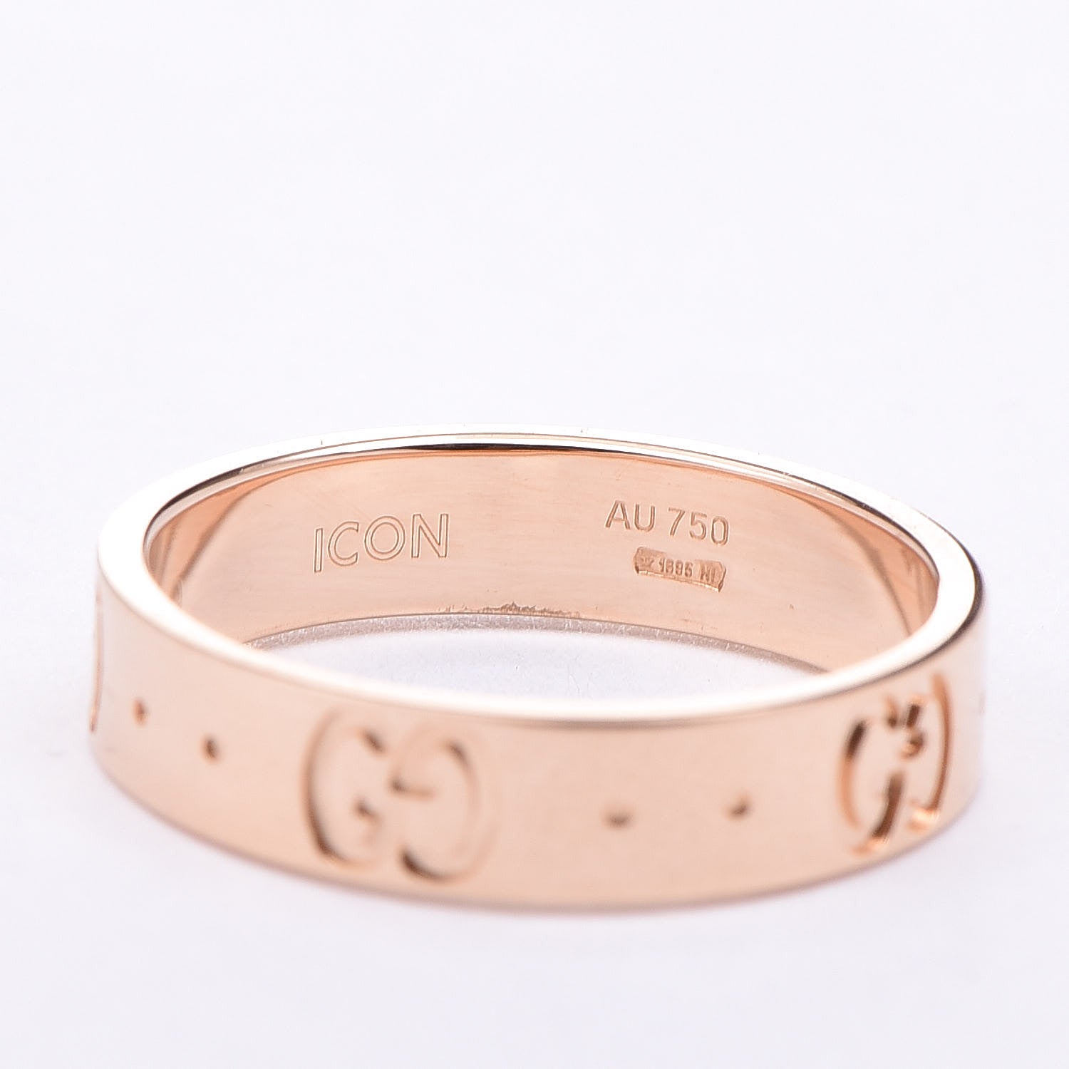 Gucci 18K Rose Gold 4mm Icon Thin Band Ring 49 4.75 5 of 5