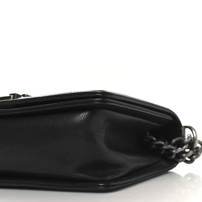 Chanel Caviar Chevron Quilted Medium Boy Flap Black 10 of 10