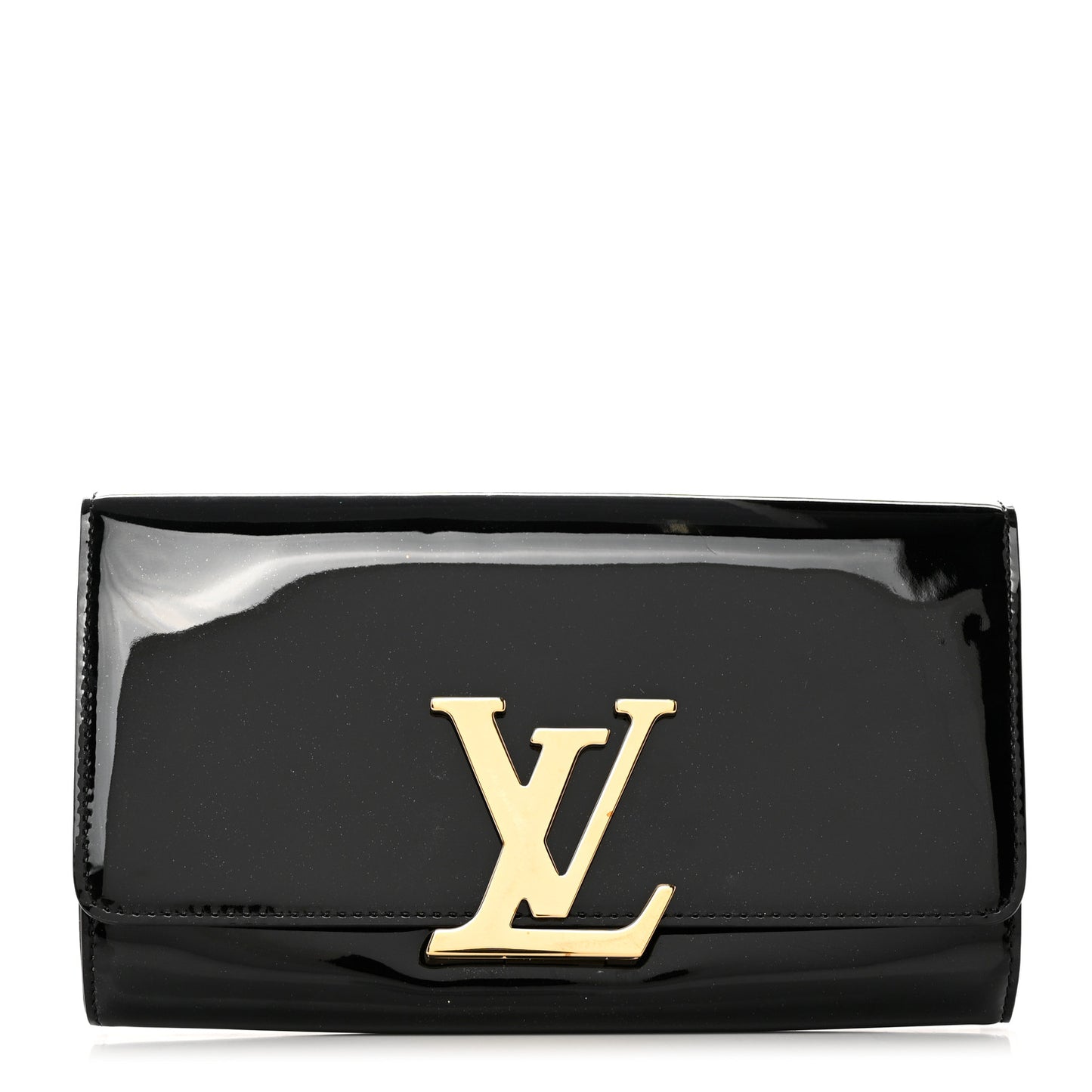 Patent Louise Clutch Black