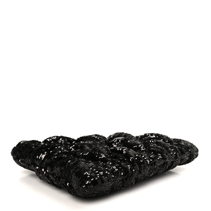 Chanel Sequins Quilted Large Chanel 19 Pouch Black 4 of 8
